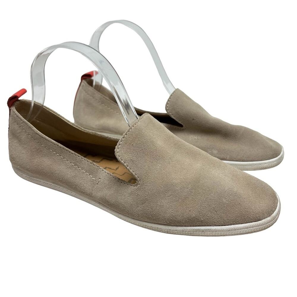 DOLCE VITA Genuine Leather Taupe Beige & Coral Flats Slip On Loafers Shoes 8.5